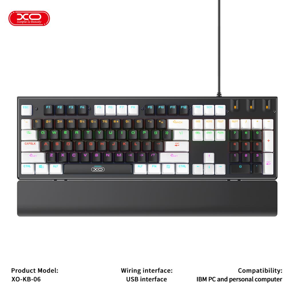 TECLADO + MOUSE USB MECANICO XO-KB-06 +NEGRO - 10187